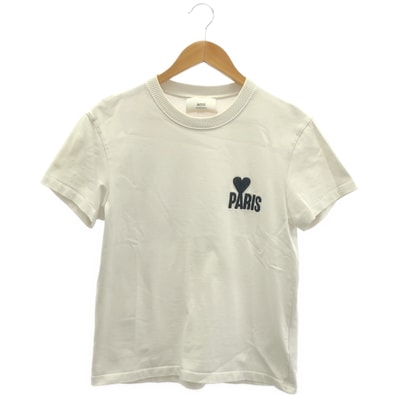 アミパリス ホワイト ロゴ刺繍 Tシャツ S