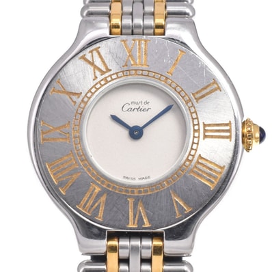 カルティエ CARTIER マスト21 SM シルバー クォーツ レディース 良品 内箱付き 腕時計 J#150063