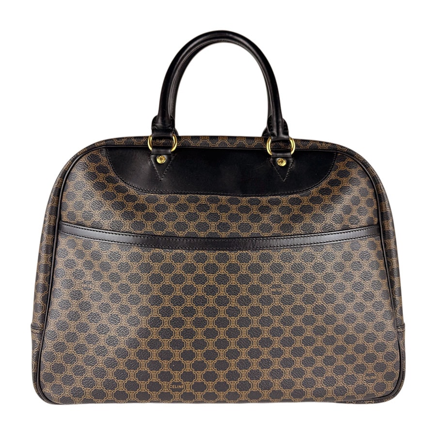 セリーヌ CELINE ハンドバッグ マカダム PVC/レザー ブラウン/ブラック レディース【中古】 z9041