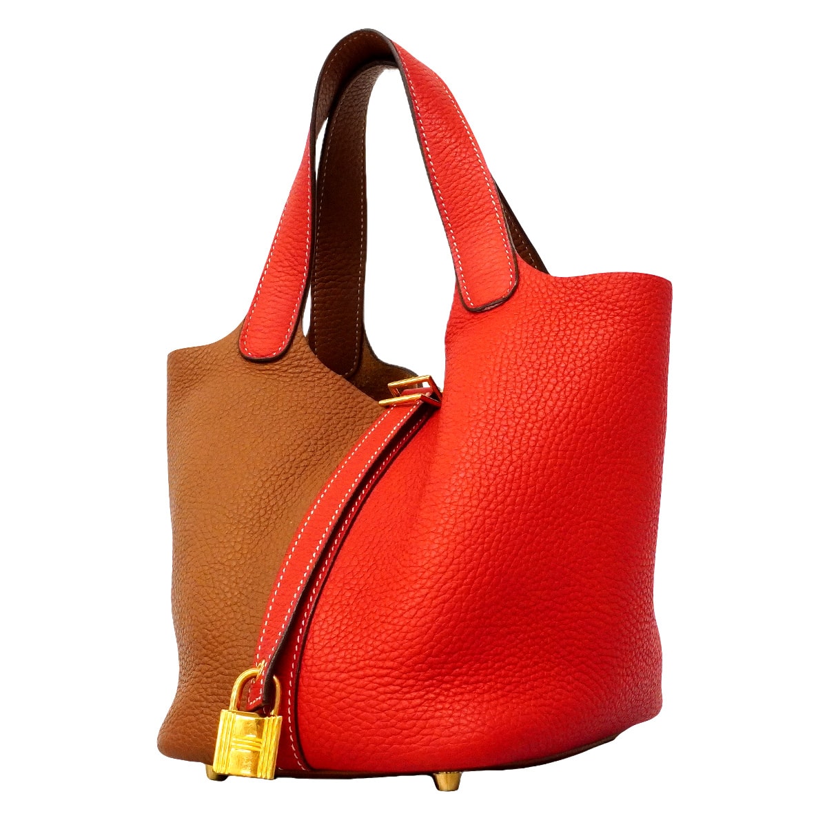 ★SALE【6hd4384】エルメス ハンドバッグ ピコタンロックPMカザック トリヨンクレマンス ルージュクー/ゴールド ゴールド金具 D刻印【中古】レディース