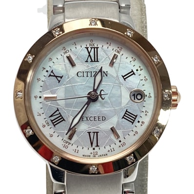 ☆☆CITIZEN シチズン エクシード 12Pダイヤ H060-T022634 シェル文字盤 電波ソーラー レディース 腕時計 EXCEED