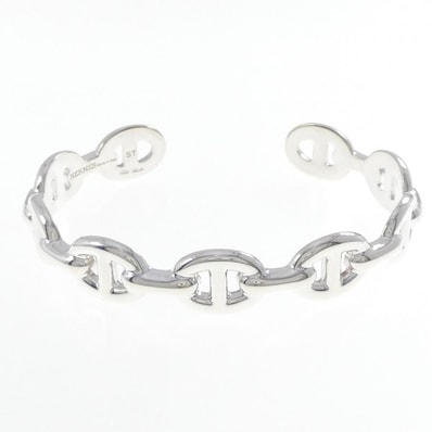 Hermes Chaine D'ancre Enchainee Bracelet Bangle "Silver"