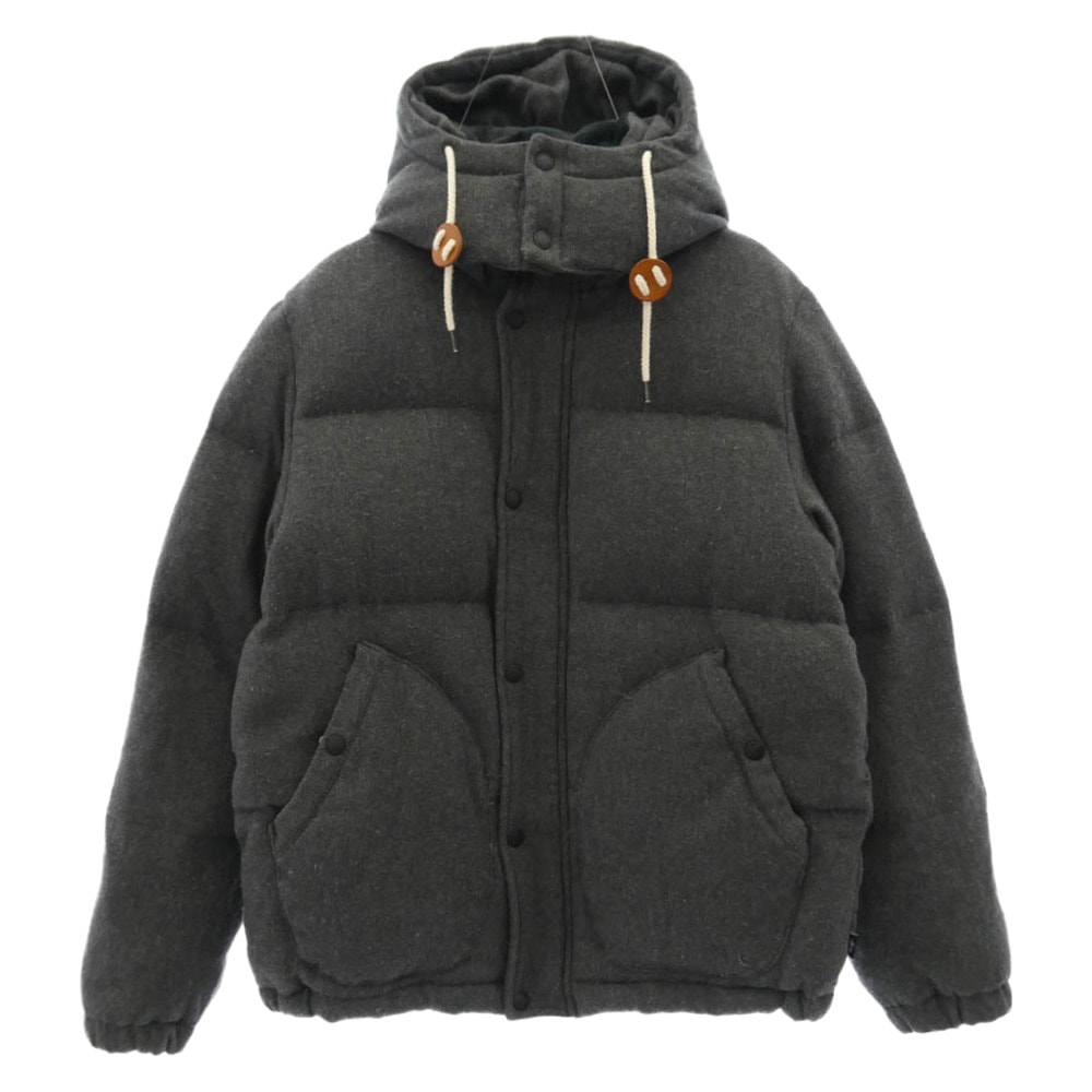 STUSSY ステューシー ダウンジャケット フーデッド ウール ダウン ジャケット グレー系 L【中古】