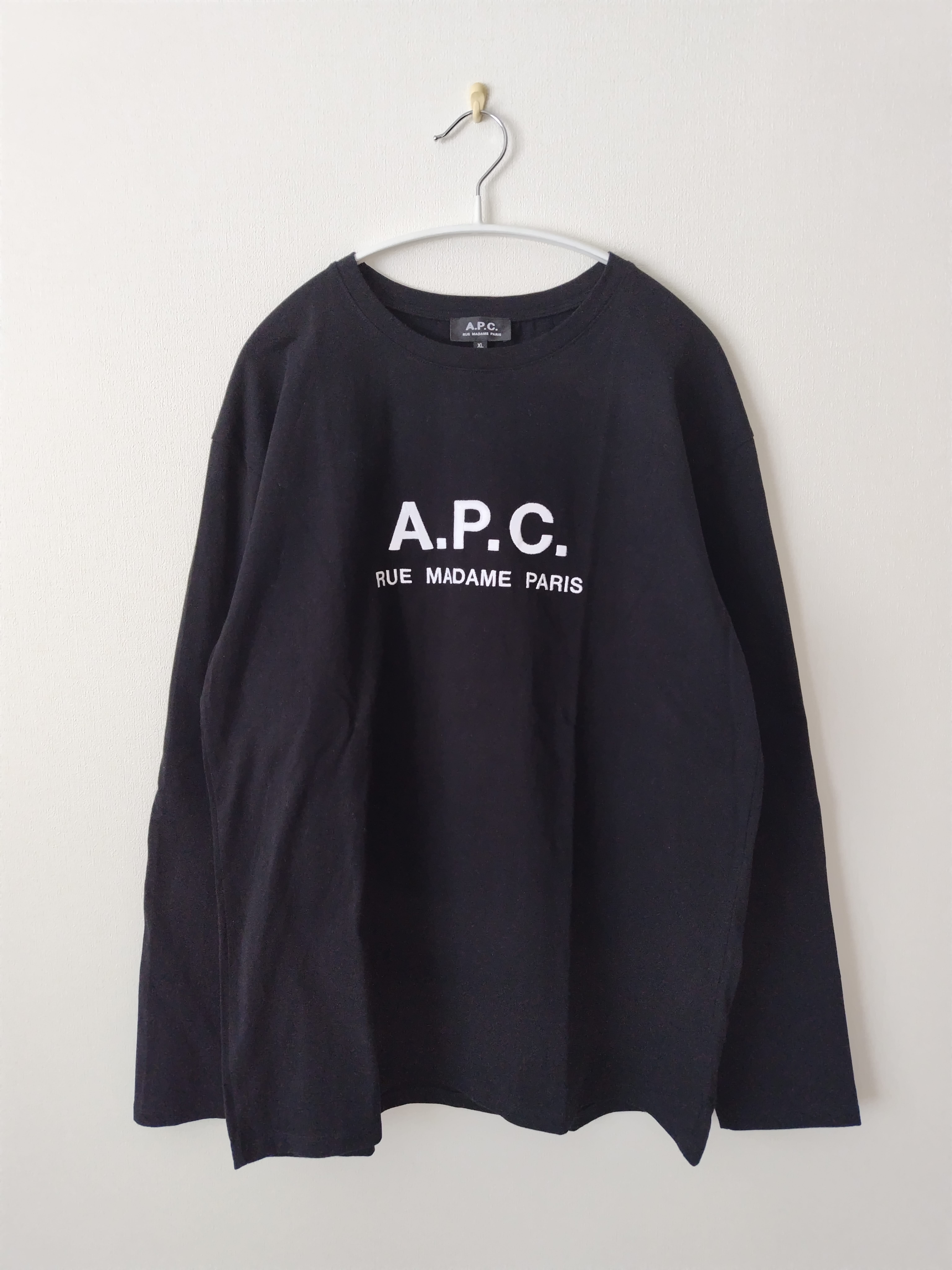 A.P.C 長袖 Tシャツ アーペーセー a.p.c XL ブラック T-SHIRT RUE MADAME H MANCHES LONGUES