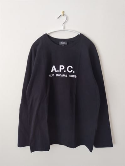 A.P.C 長袖 Tシャツ アーペーセー a.p.c XL ブラック T-SHIRT RUE MADAME H MANCHES LONGUES