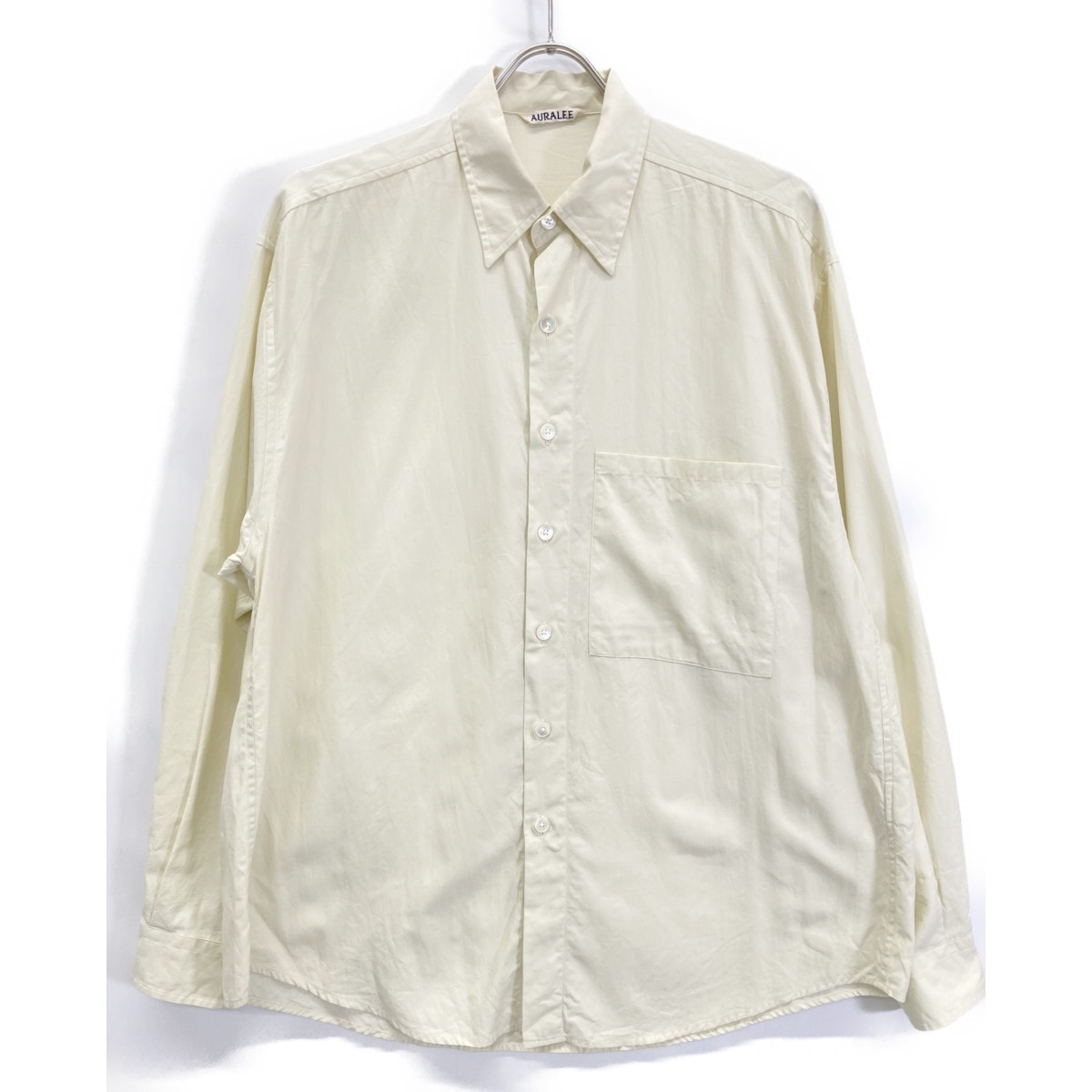 オーラリー A24SS02TN ｲｴﾛｰ WASHED FINX TWILL BIG SHIRT 3