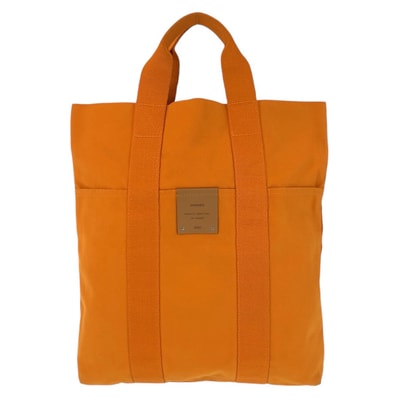 美品 HERMES エルメス フールトゥ カバス フレンチフェスティバル ハワイ限定 オレンジ キャンバス トートバッグ 504740 【中古】