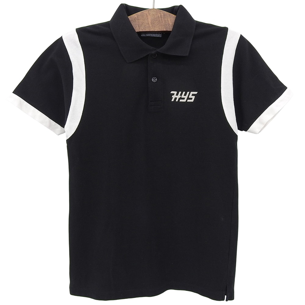 ヒステリックグラマー HYSTERIC MOTEL ポロシャツ トップス メンズ ブラック×ホワイト S 02241CH05 S