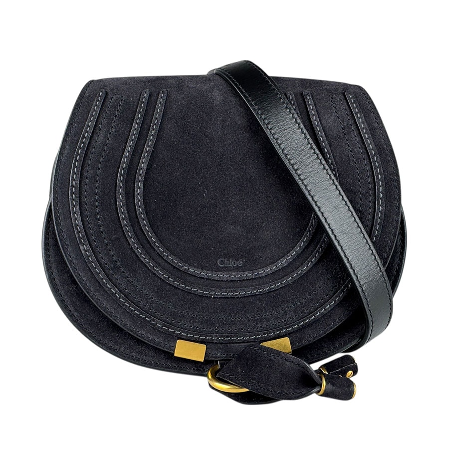 クロエ Chloe ショルダーバッグ マーシー スエード ブラック レディース【中古】 z9010