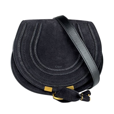 クロエ Chloe ショルダーバッグ マーシー スエード ブラック レディース【中古】 z9010