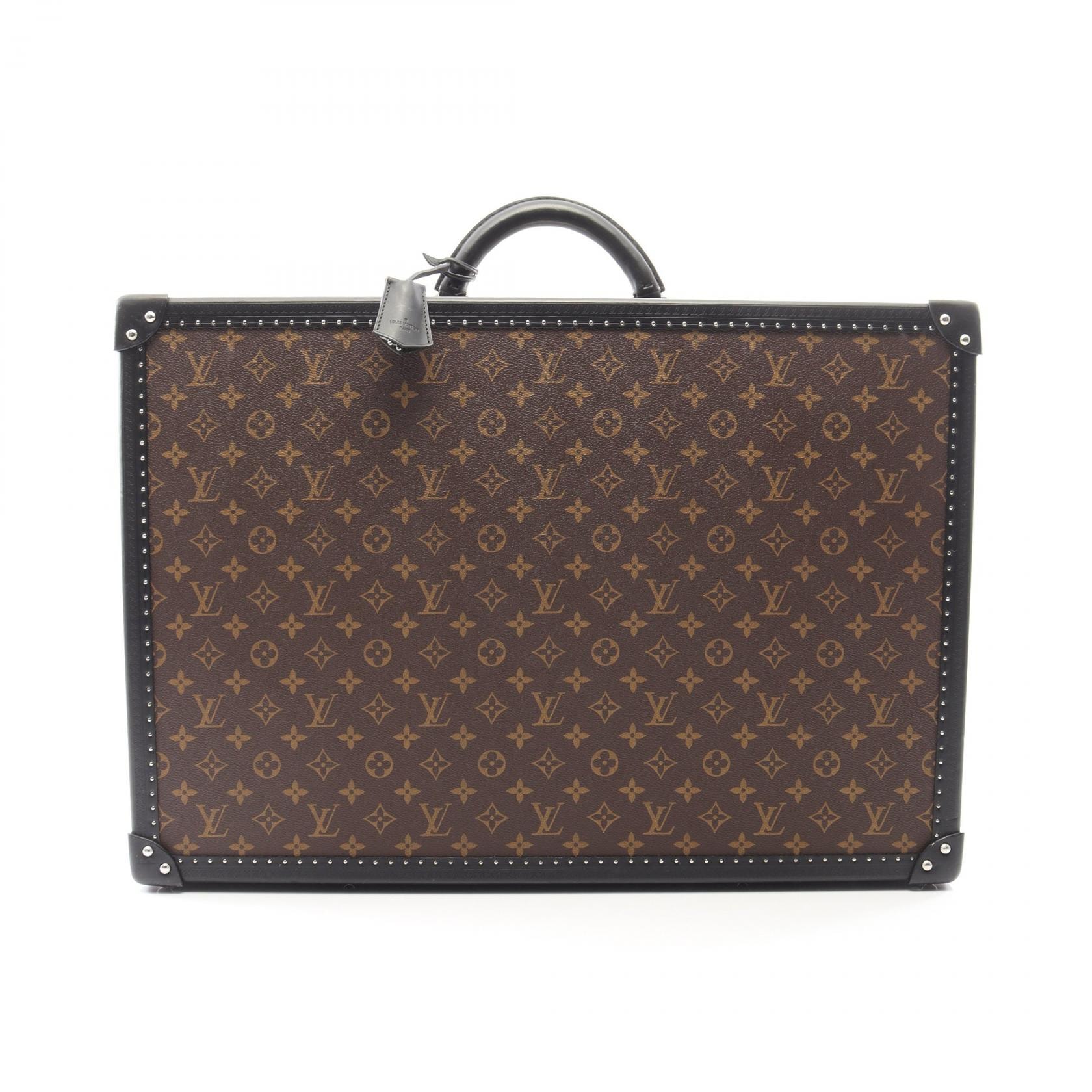 ルイ・ヴィトン LOUIS VUITTON アルゼール60 モノグラムマカサー スーツケース バッグ PVCコーティングキャンバス レザー メンズ ブラウン系 / ブラック系 【中古】