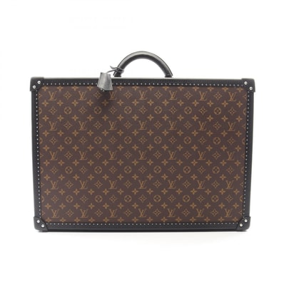 ルイ・ヴィトン LOUIS VUITTON アルゼール60 モノグラムマカサー スーツケース バッグ PVCコーティングキャンバス レザー メンズ ブラウン系 / ブラック系 【中古】
