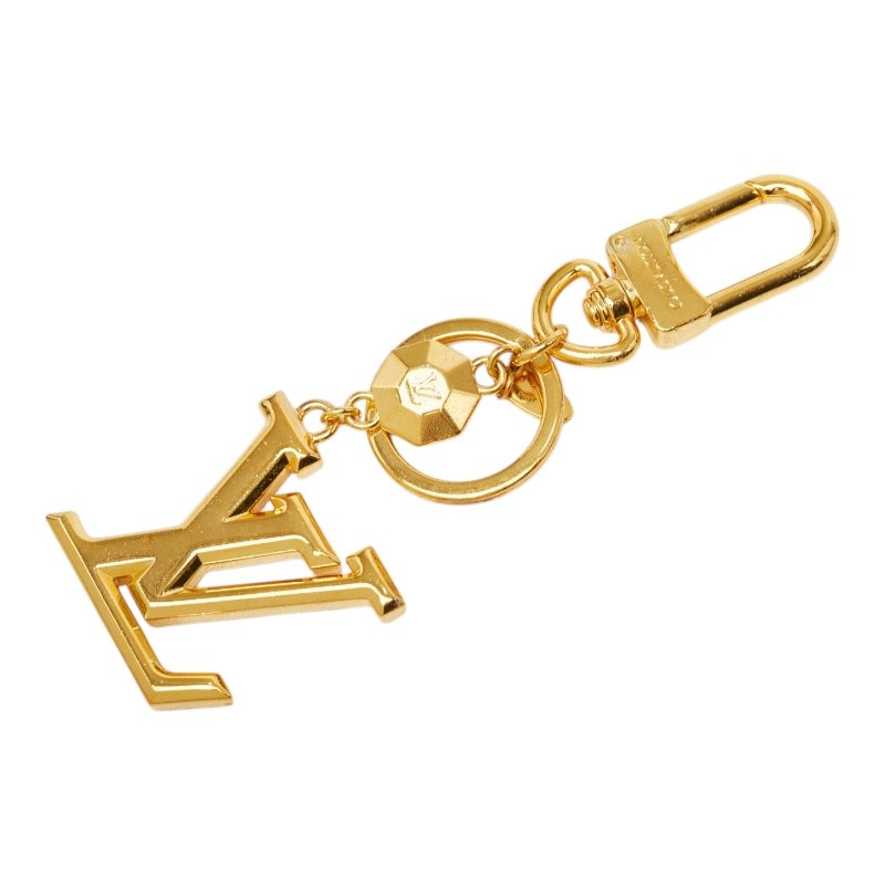 ルイ ヴィトン ポルトクレ LVファセット キーリング キーホルダー M65216 ゴールド メッキ レディース LOUIS VUITTON 【中古】