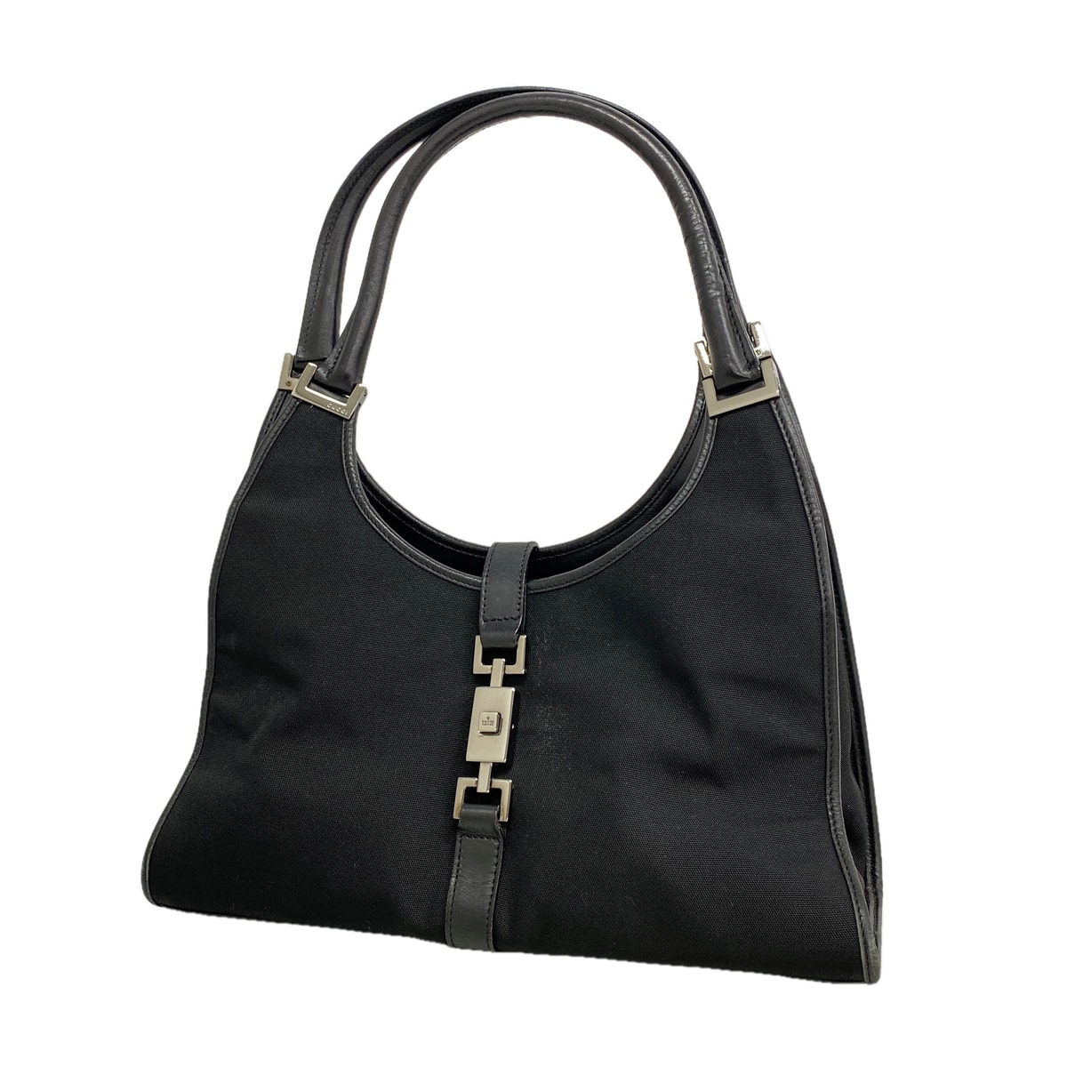【6kd4469】グッチ ショルダーバッグ ジャッキー 002 1067 ナイロン ブラック シルバー金具【中古】レディース