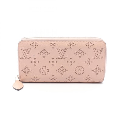 ルイ・ヴィトン LOUIS VUITTON ジッピーウォレット マヒナ マグノリア ラウンド長財布 財布 レザー レディース ピンク系 M61868 【中古】