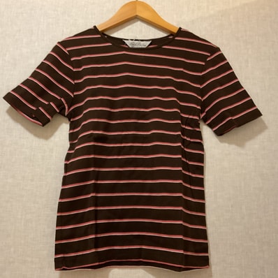 Brooks Brothers 【ブルックスブラザーズ】 半袖 Tシャツ ボーダー ブラウン ピンク ホワイト L