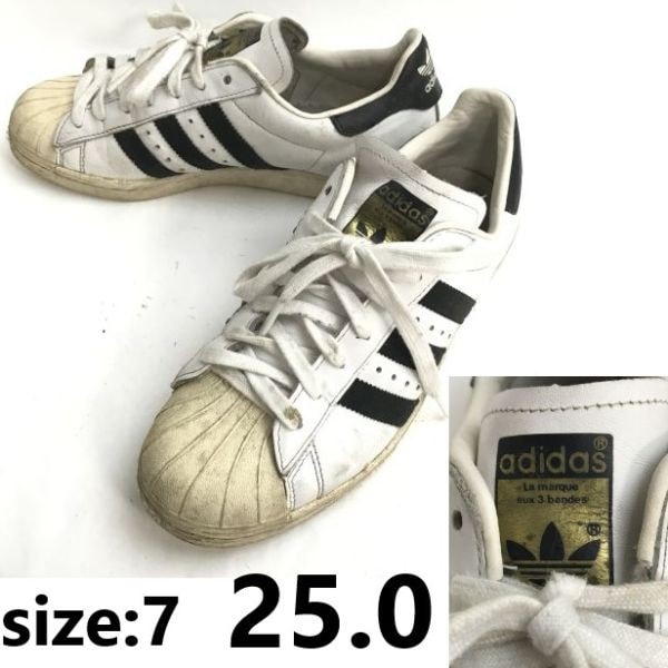 adidas/アディダス★スーパースター/金ベロ/レザースニーカー【size:7/25.0/white/白系】トレフォイル/sneakers/Shoes/trainers◆sE-169