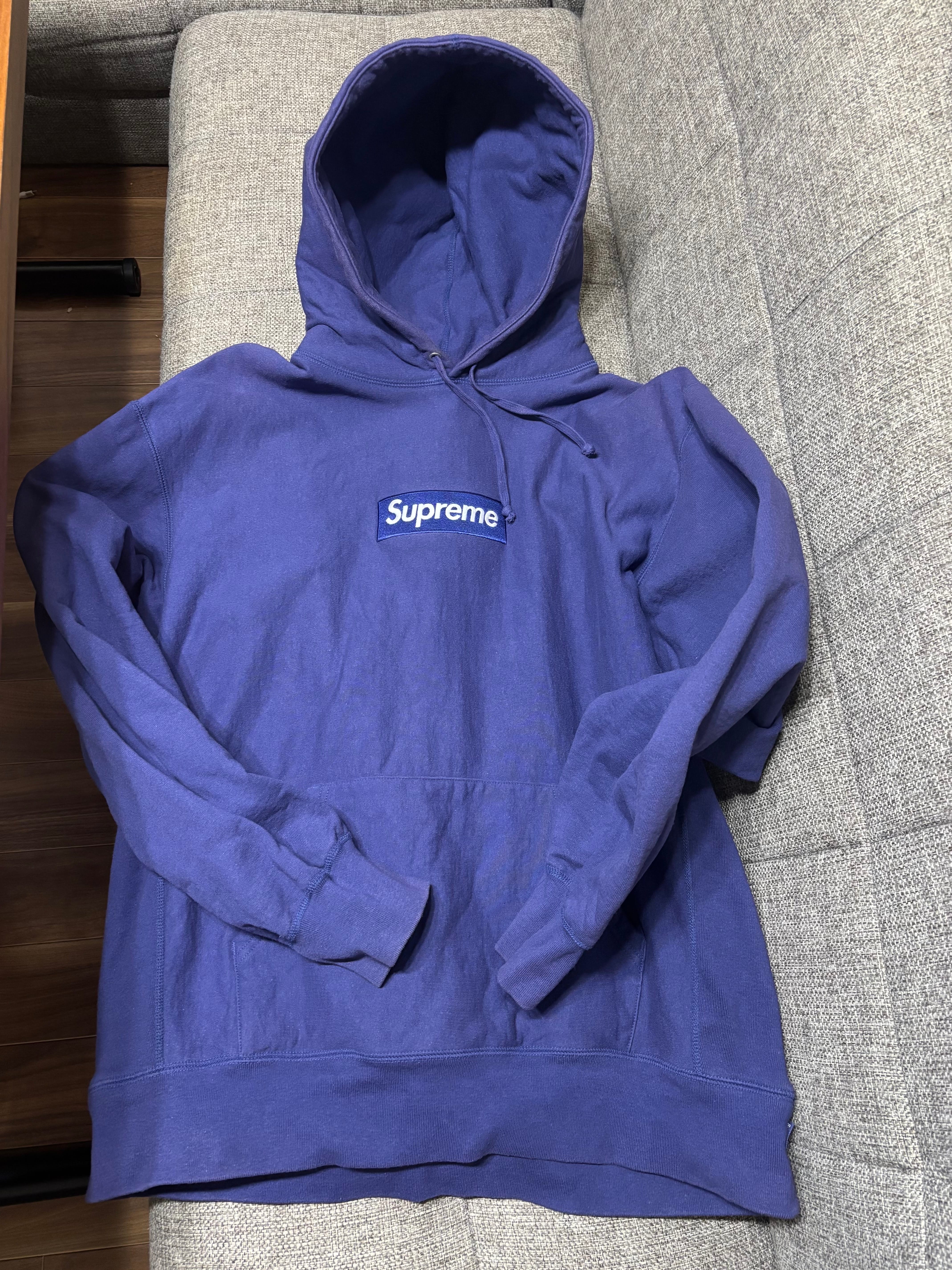 Supreme Box Logo Hooded Sweatshirt "Washed Navy" (21FW)