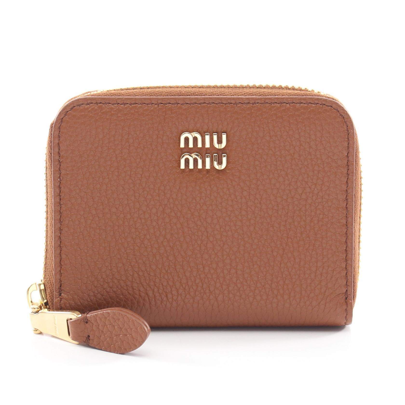 ミュウ ミュウ Miu Miu コインケース 財布 レザー レディース ブラウン系 【中古】