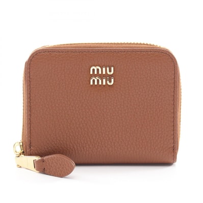 ミュウ ミュウ Miu Miu コインケース 財布 レザー レディース ブラウン系 【中古】