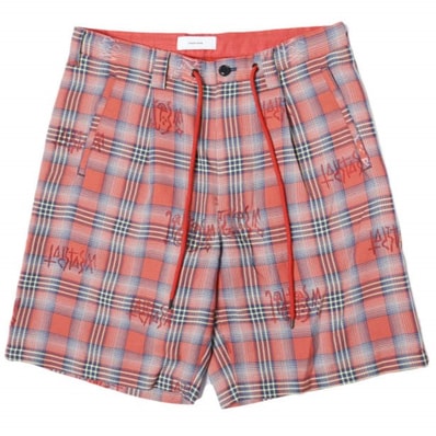 FACETASM ファセッタズム 24SS 日本製 ORIGINAL TRANSPARENT CHECK SHORTS オリジナル トランスペアレント チェックショーツ SRO-PT-M04 4 RED CHECK ショートパンツ 定価49,500円 ボトムス