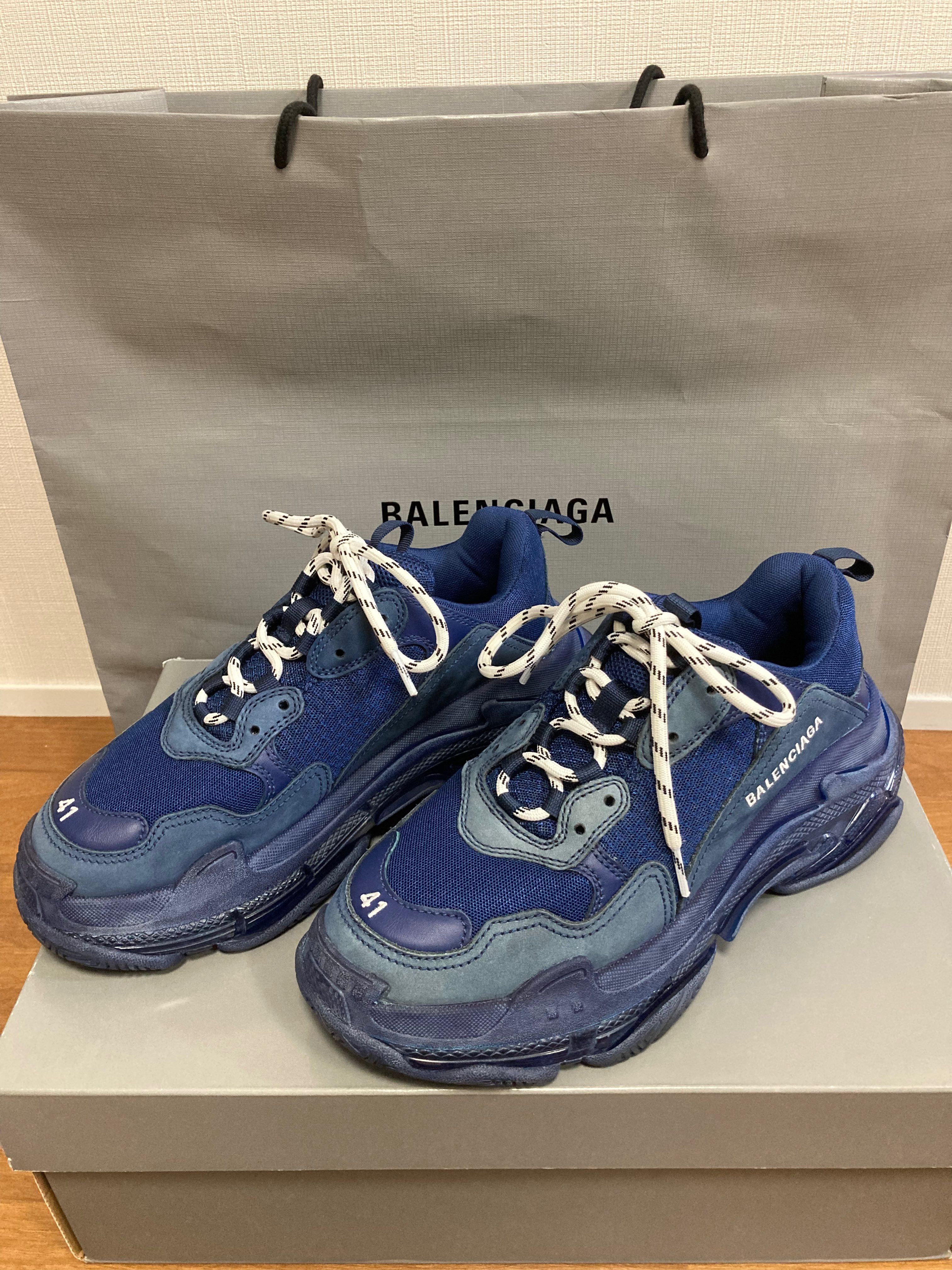 BALENCIAGA TRIPLE S CLEAR SOLE NAVY