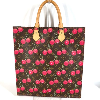 ルイヴィトン LOUIS VUITTON サック プラ サックプラ M95010 モノグラム チェリー 村上隆 カバン トートバッグ 縦型トート ショルダーバッグ モノグラムチェリーキャンバス ブラウン