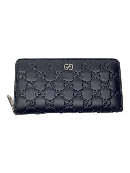 GUCCI Signature Leather Zip Around Wallet "Black"