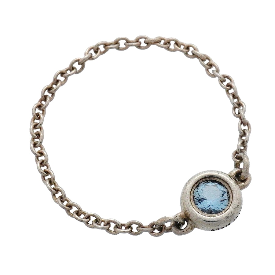 ★最終価格【6jgb0464-k】ティファニー リング バイザヤード シルバー925 アクアマリン ブルー 8号【中古】レディース