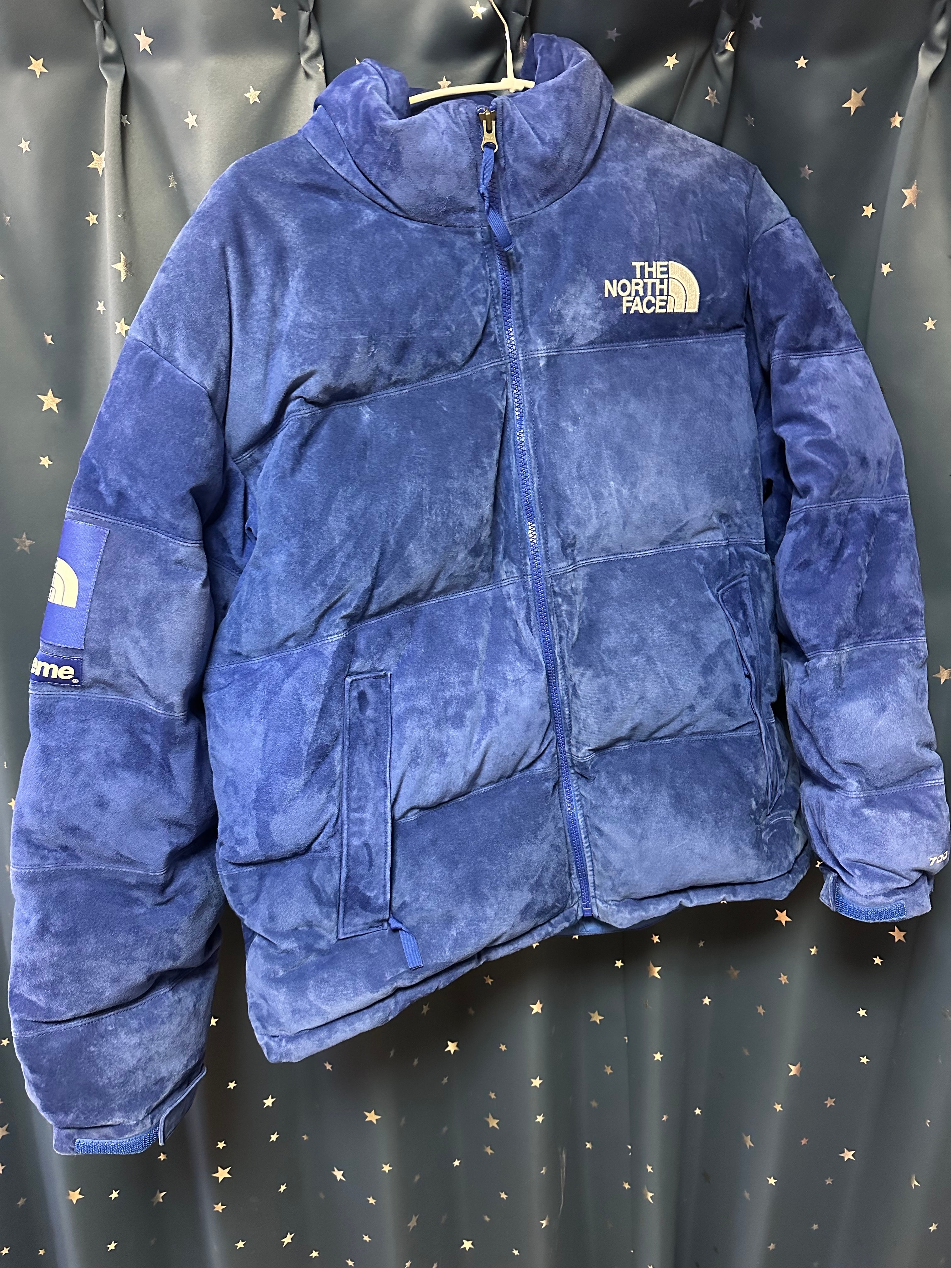 Supreme x The North Face Suede Nuptse Jacket "Blue"