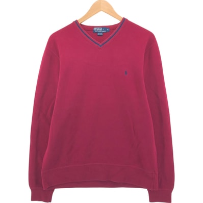 古着 ラルフローレン Ralph Lauren POLO by Ralph Lauren Vネック ワンポイントロゴスウェットシャツ トレーナー メンズM相当/eaa527597