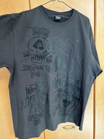 Stussy Skulls Tee Pigment Dyed "Faded Black"