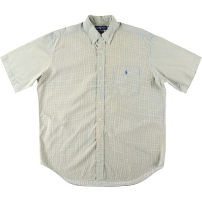 古着 ラルフローレン Ralph Lauren BLAKE 半袖 ボタンダウン チェックシャツ メンズL相当/eaa655309