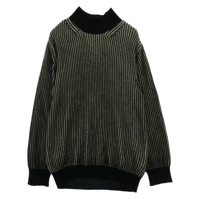 Yohji Yamamoto ヨウジヤマモト UM-K13-623 S'YTE 5G BULKY WOOL RIB STITCH OVERSIZED HIGH NECK KNIT サイト ハイネック ニット ブラック系 ホワイト系 3【中古】