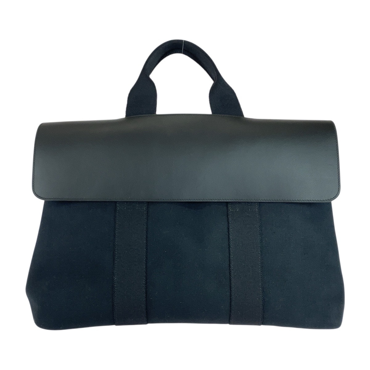 超美品 HERMES エルメス ヴァルパライソMM ブラック 黒 シルバー金具 トワルシェブロン レザー/ トートバッグ ハンドバッグ 506730 【中古】