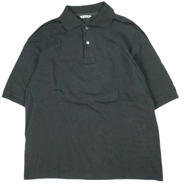 AURALEE オーラリー 25SS 日本製 PIMA COTTON HEAVY PIQUE POLO ピマコットンヘビーピケポロシャツ A25SP01SK 5 DARK NAVY 半袖 鹿の子 トップス g25862