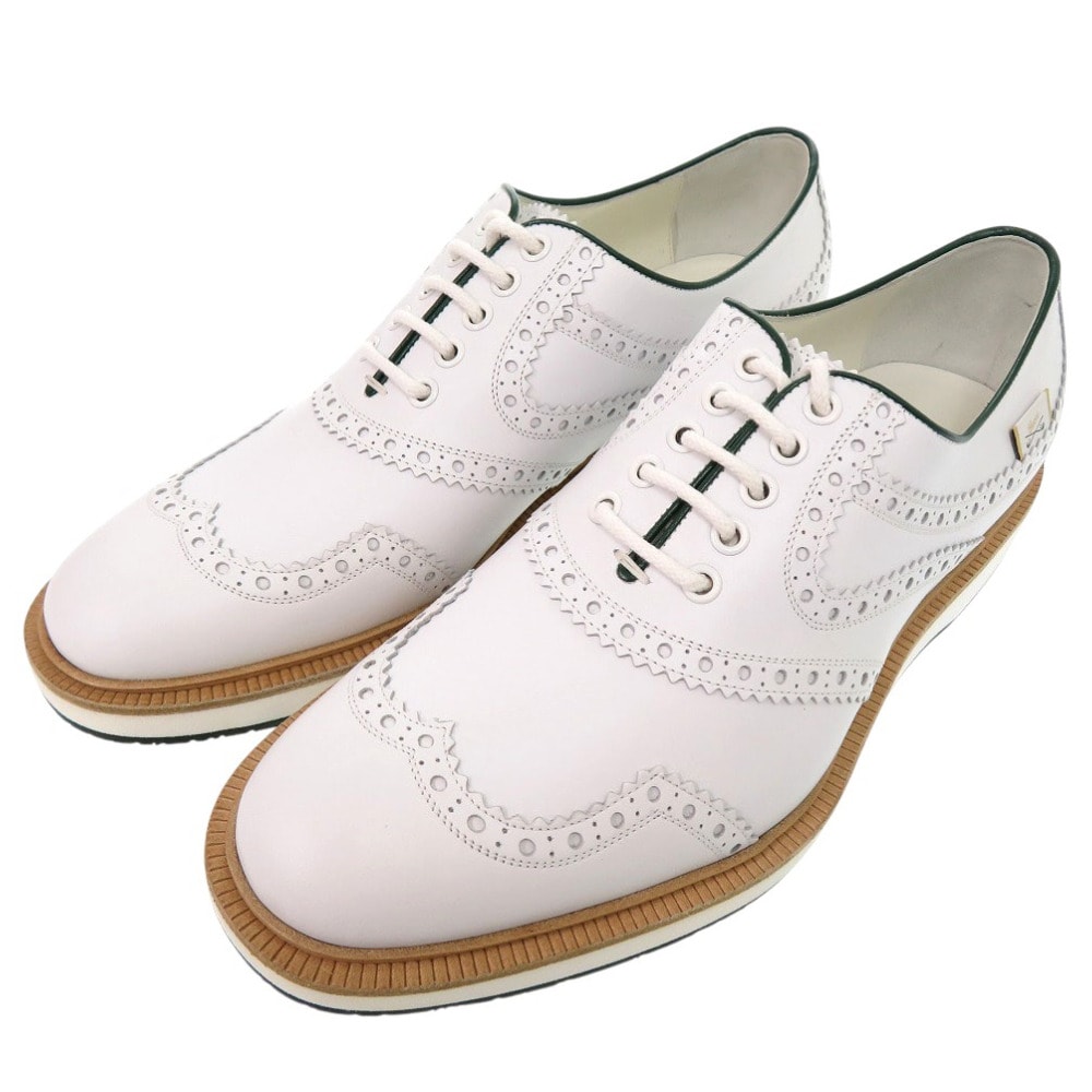 未使用に近い】グッチ ゴルフシューズ レザー ホワイト レザーシューの