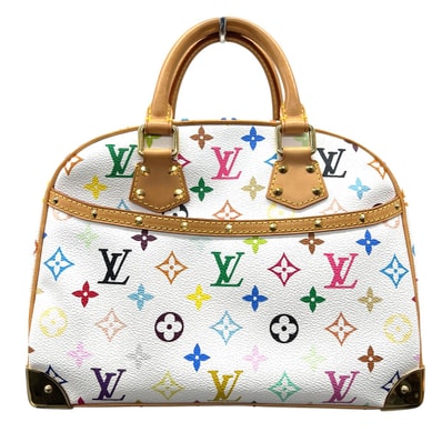 LOUIS VUITTON 美品 ルイヴィトン トゥルーヴィル モノグラムマルチカラー ブロン ハンドバッグ M92663 PVC レザー MI1004 ホワイト 村上隆 Y2K ヴィンテージ LV ヴィトン ABランク 中古 鑑定済