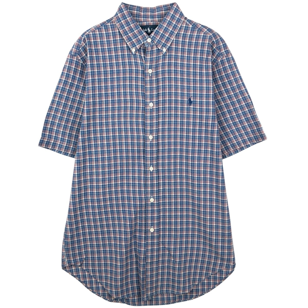 古着 ラルフローレン Ralph Lauren CLASSIC FIT 半袖 ボタンダウン チェックシャツ メンズM相当/eaa641184