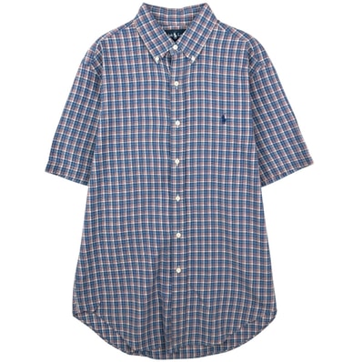 古着 ラルフローレン Ralph Lauren CLASSIC FIT 半袖 ボタンダウン チェックシャツ メンズM相当/eaa641184