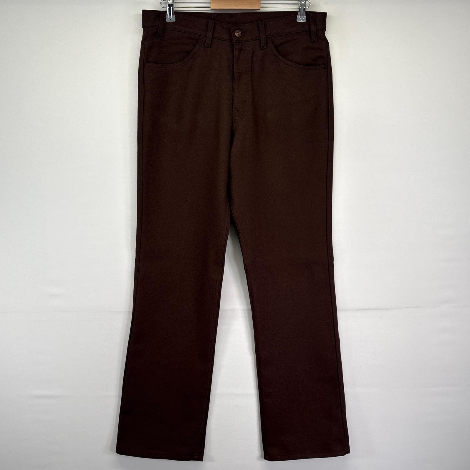 古着 90's/90年代 リーバイス Levi's USA製 スラックスパンツ ポリパン ブーツカット 10517 スタプレ w36 L34 ブラウン メンズ