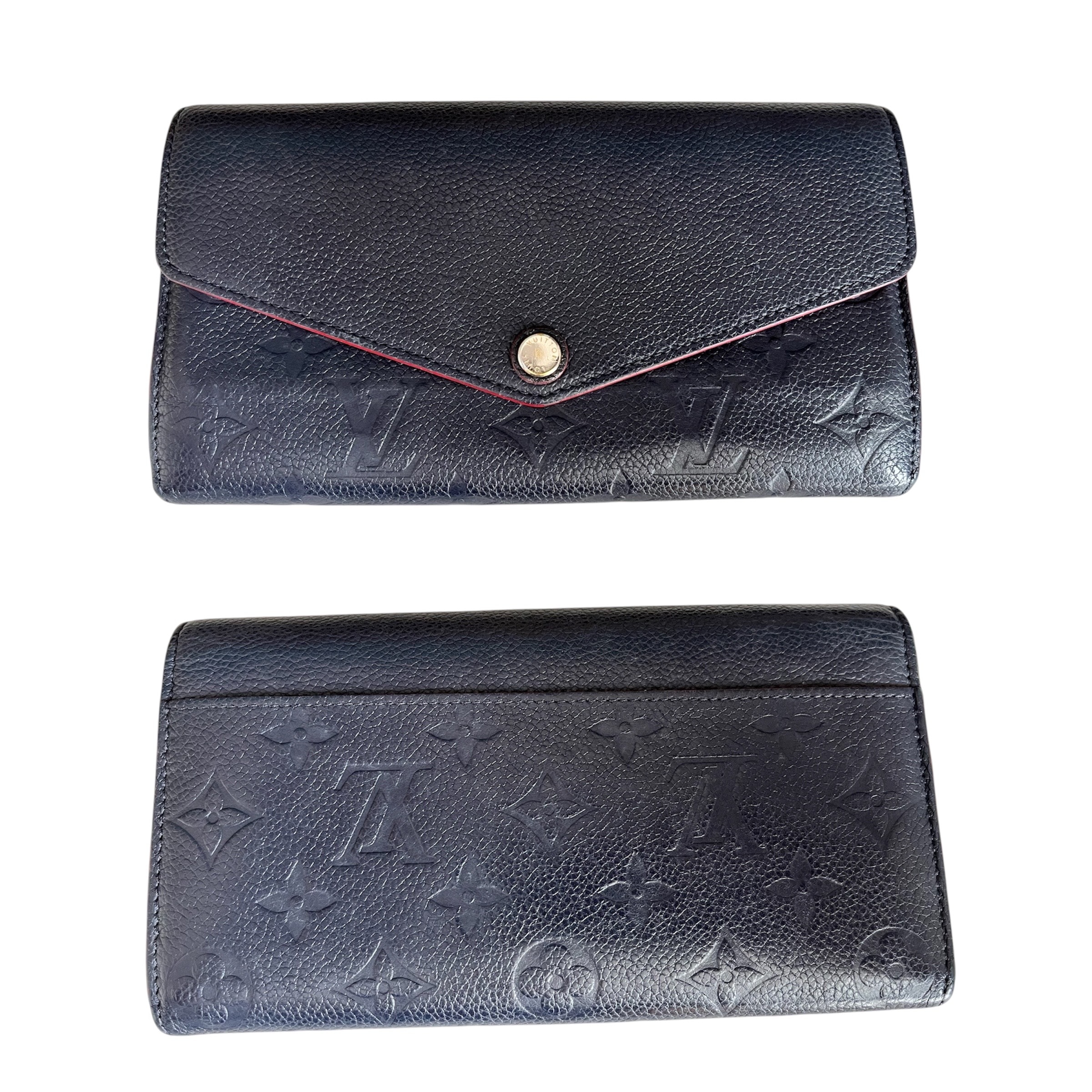 Louis Vuitton Sarah Wallet Monogram Empreinte Leather "Marine Rouge"