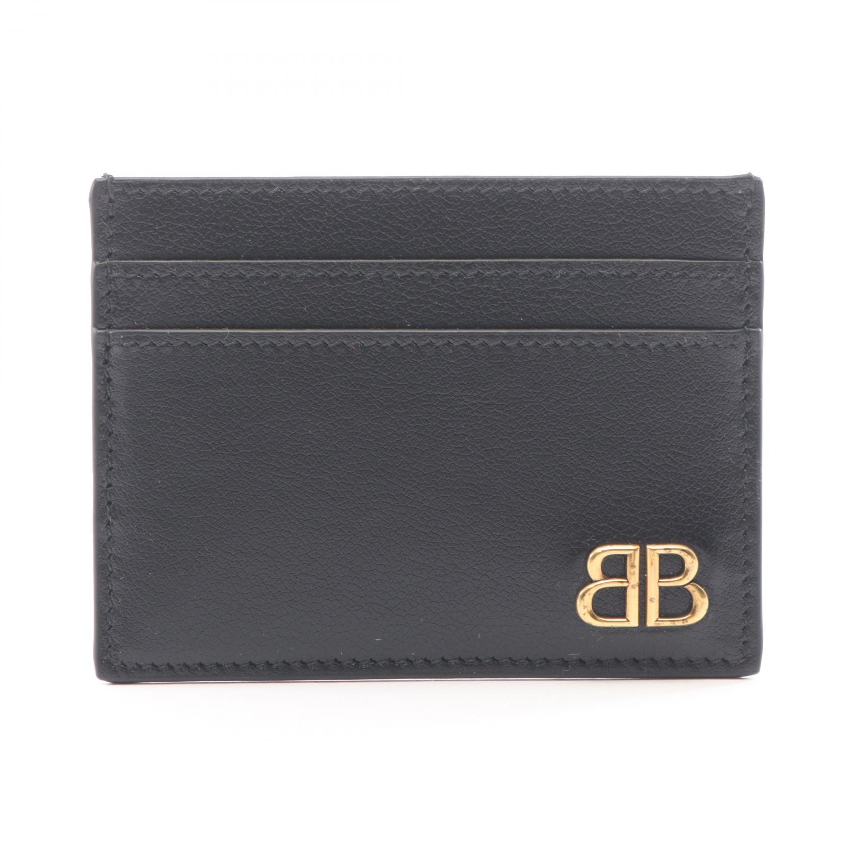 バレンシアガ BALENCIAGA MONACO モナコ カードケース アクセサリー レザー メンズ ブラック系 7665472ABXL1000 【新品】