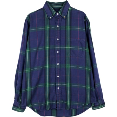 古着 80~90年代 エルエルビーン L.L.Bean RANGELEY 長袖 ボタンダウンチェックシャツ USA製 メンズM相当 ヴィンテージ/eaa478146