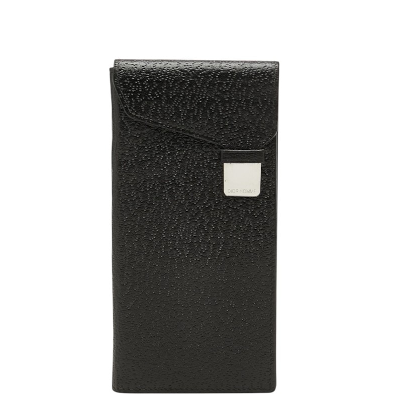 ディオール ディオール オム 縦型 ロングウォレット 長財布 ブラック レザー レディース Dior 中古