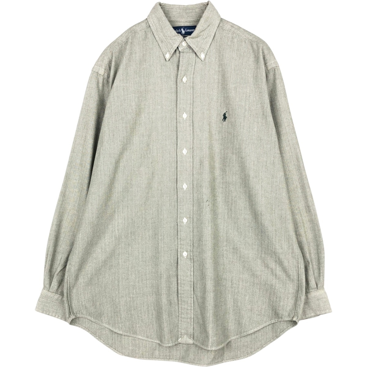 古着 ラルフローレン Ralph Lauren BLAKE ヘリンボーン 長袖 ボタンダウンチェックシャツ メンズM相当/eaa676610