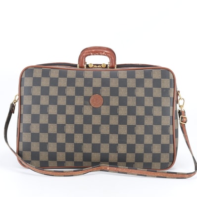 フェンディ ペカンボストン バッグ レザー×コーティングキャンバス