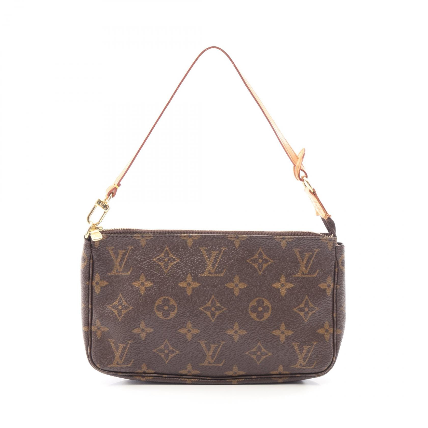 ルイ・ヴィトン LOUIS VUITTON ポシェットアクセソワール ハンドバッグ バッグ PVCコーティングキャンバス レザー モノグラム レディース ブラウン系 M51980 【中古】