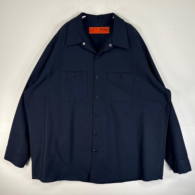 古着 90's/90年代 レッドキャップ RED KAP 長袖シャツ ワーク 大きいサイズ USA製 14041 ネイビー 無地 メンズ
