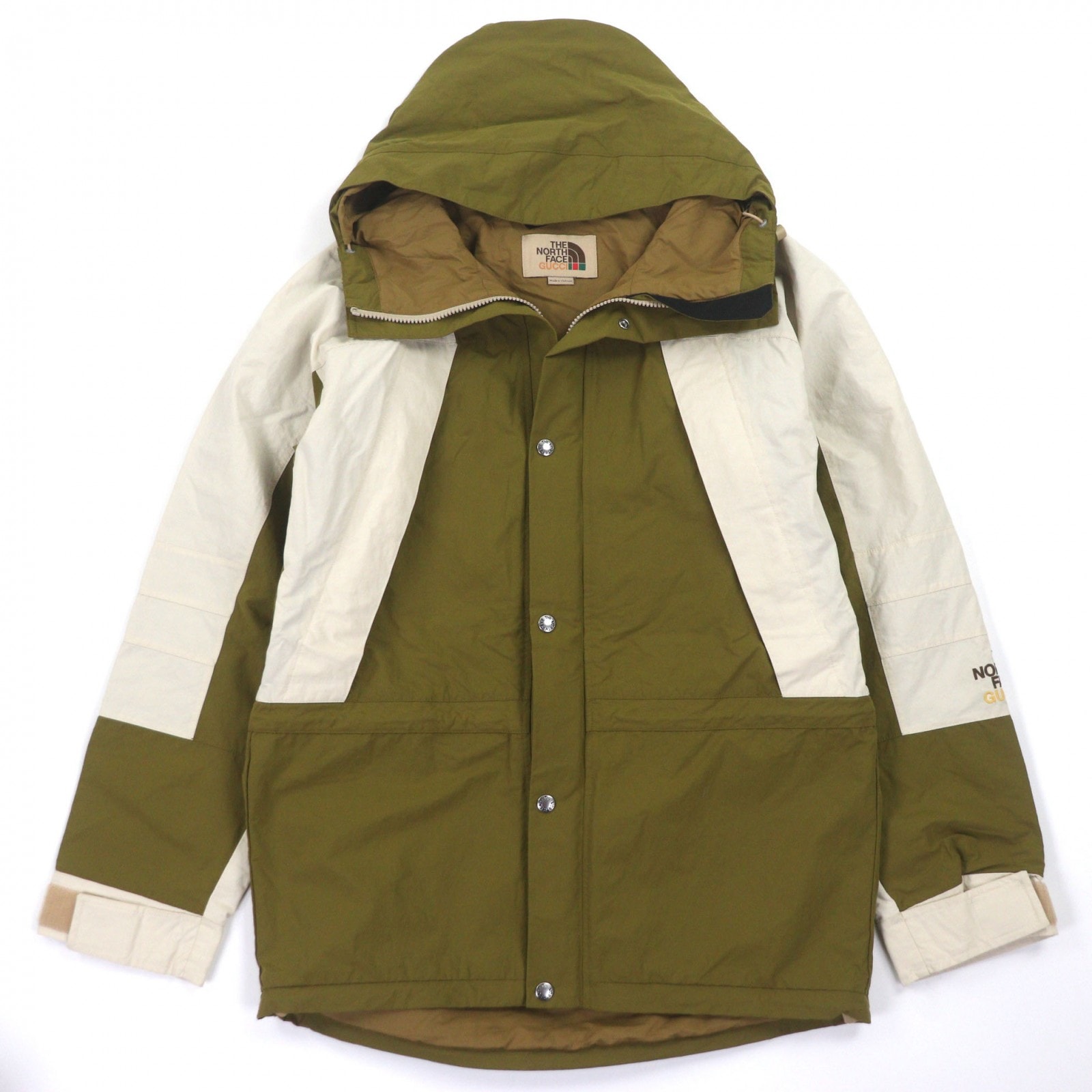 極美品 グッチ ザ・ノースフェイス マウンテンパーカー カーキ メンズ S 663759